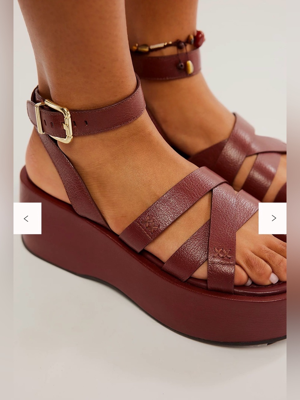Free People Hazel Flatform - Platform Sandal Wedge Chunky Leather Boho Chic - Picture 2 of 8